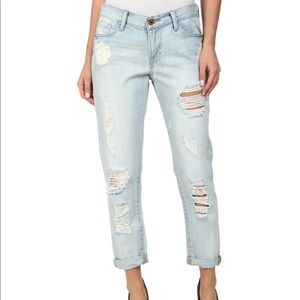 Vintage Sienna Cigarette Boyfriend Jean Cropped Length - Distressed Light Wash